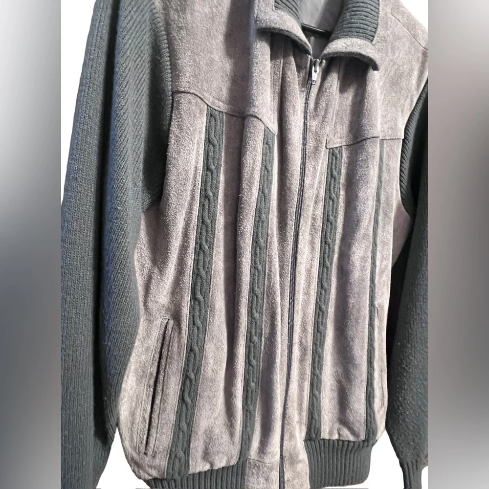 Vintage Oakton Ltd Leather & Sweater Jacket - Picture 3 of 7